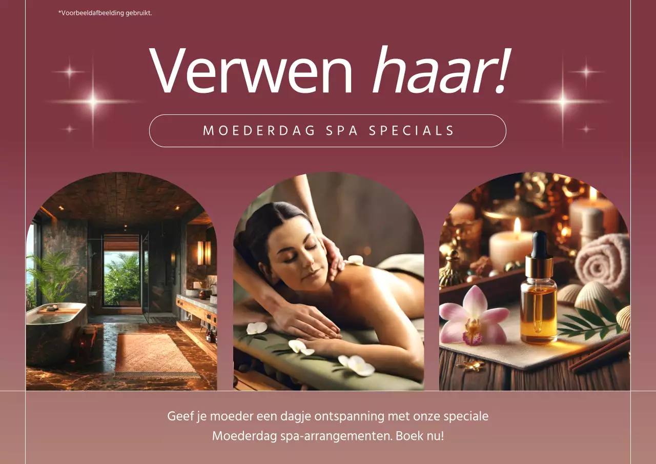 Rood en Wit Elegant Moederdag Spa Evenement Publiciteit