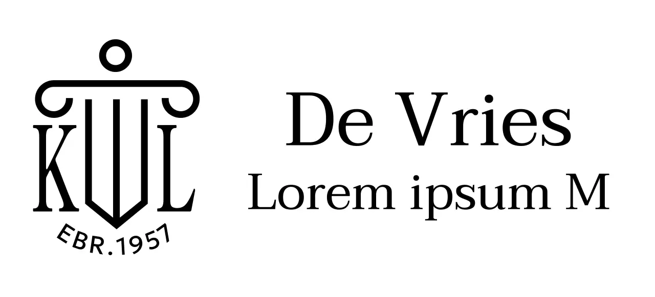 Advocatenkantoor met een geïllustreerd logo en een stijlvolle uitstraling