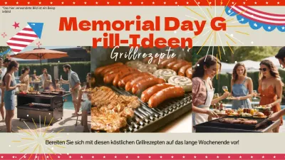 Beige und Rot Kitschige Memorial Day BBQ-Rezepte