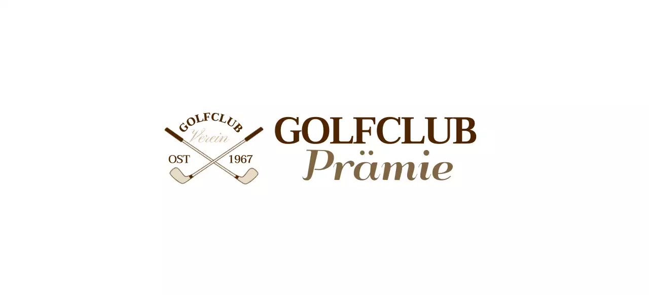 Golfschläger mit braunem Golfschläger-Logo für ein stilvolles Gefühl