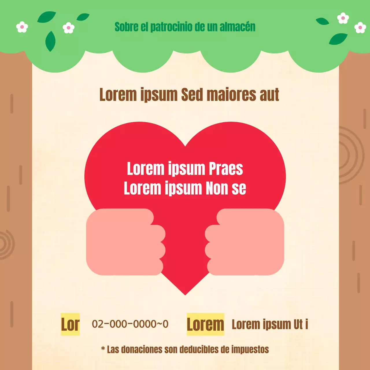 Boletín del sector público minimalista en chartreuse y marrón