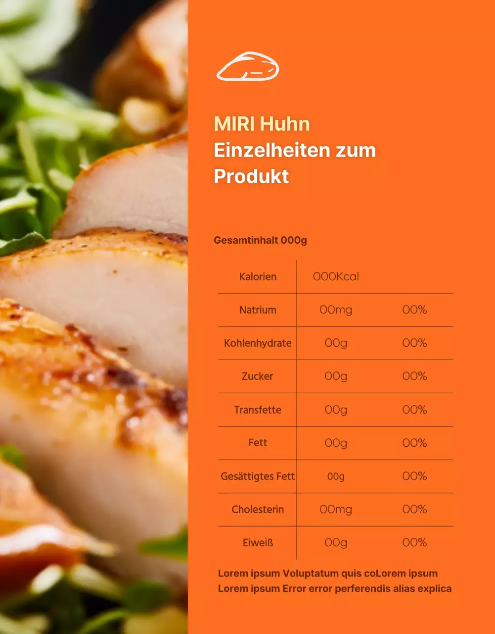 Einfache Diät Hühnerbrüste in Orange und Braun fördern