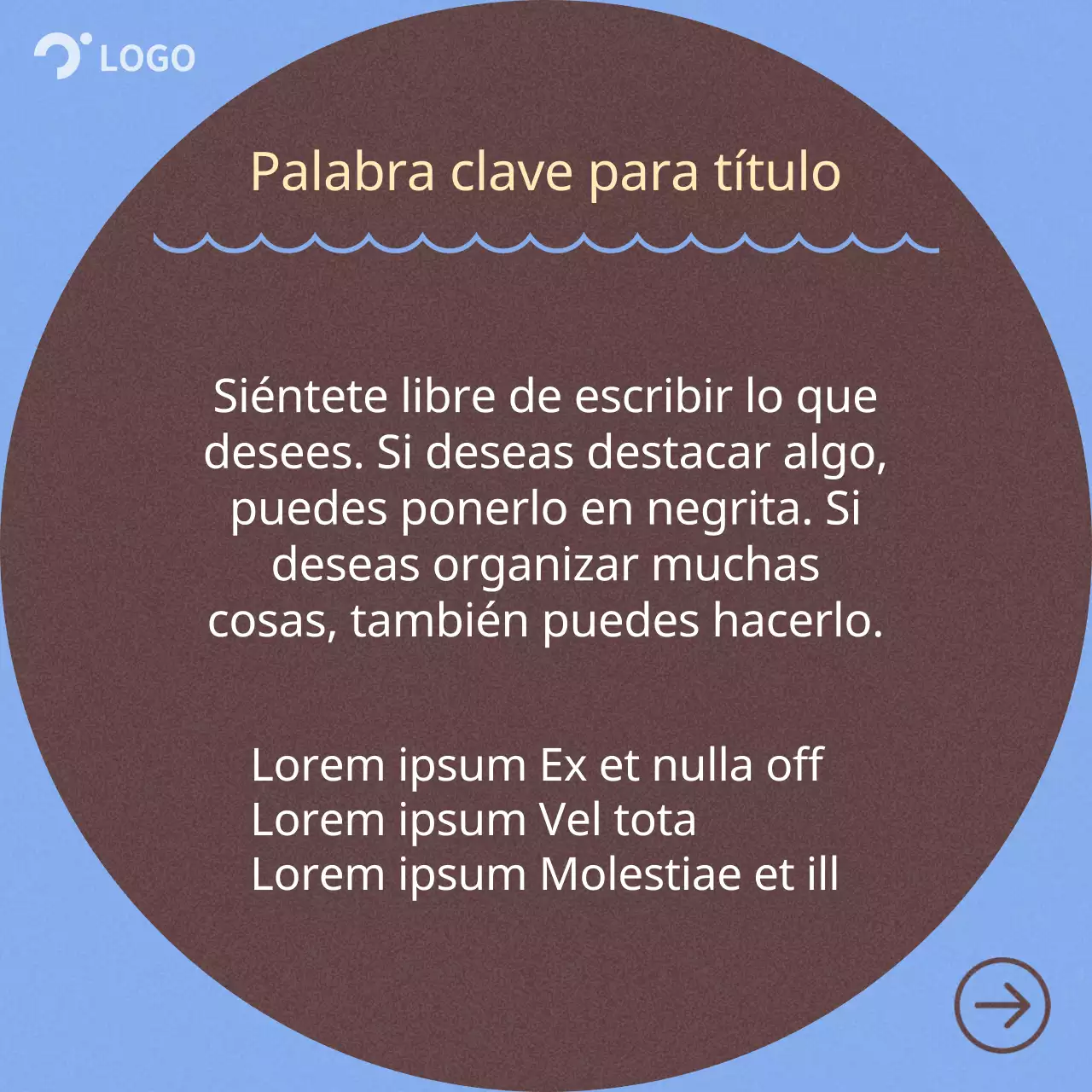 Descripción del fondo minimalista azul claro y marrón a mano alzada