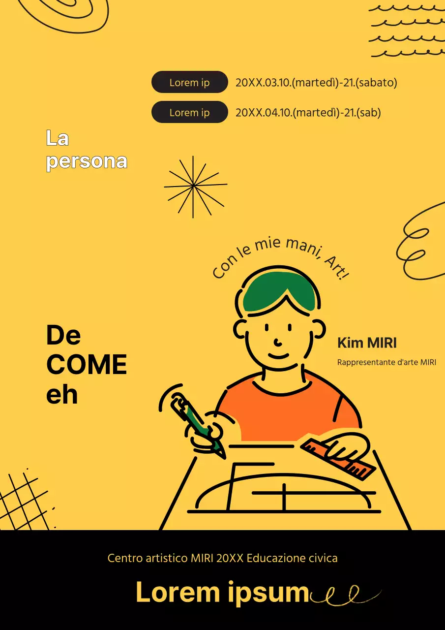 Promuovere il bando di concorso per il corso di disegno delle linee di mezzeria gialle e nere