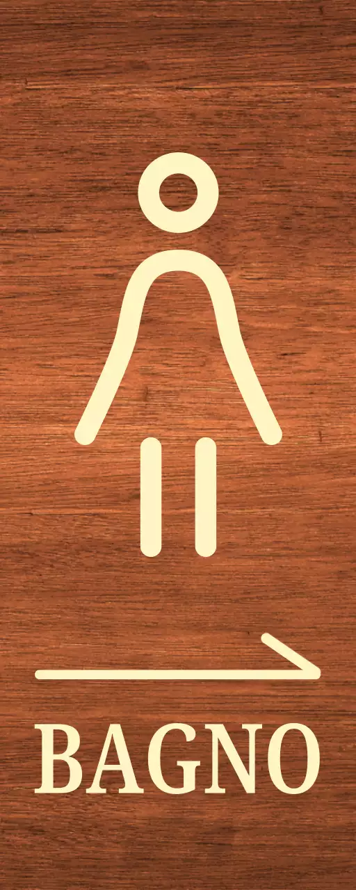 icona donna beige posizione della toilette
