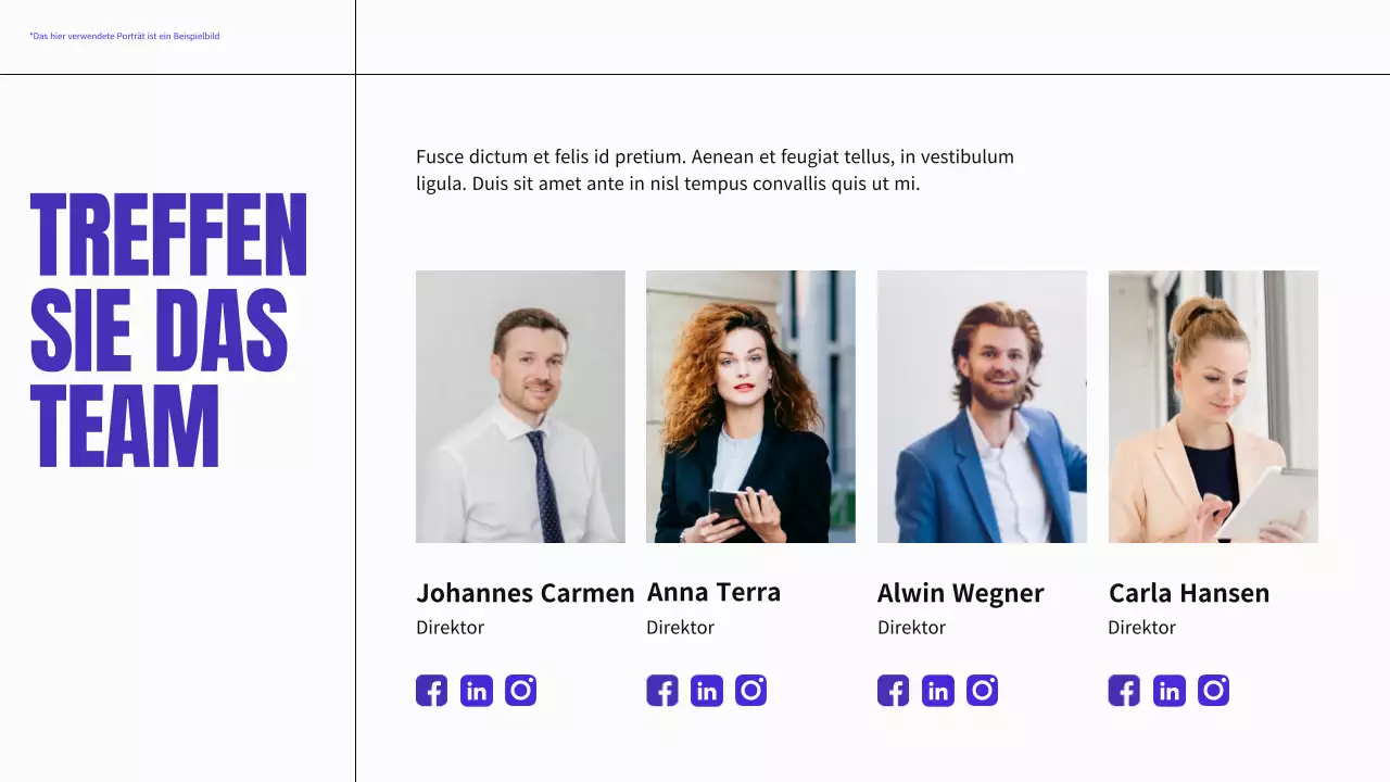 Blaues und neonfarbenes modernes Business-Profilmaterial