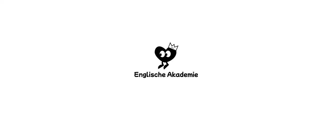Ein niedliches Konzept für eine englische Sprachakademie mit Herzcharakteren