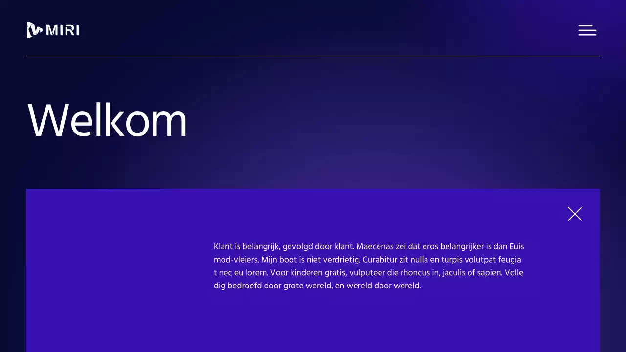 Modern, professioneel zakelijk profielmateriaal in paars en wit