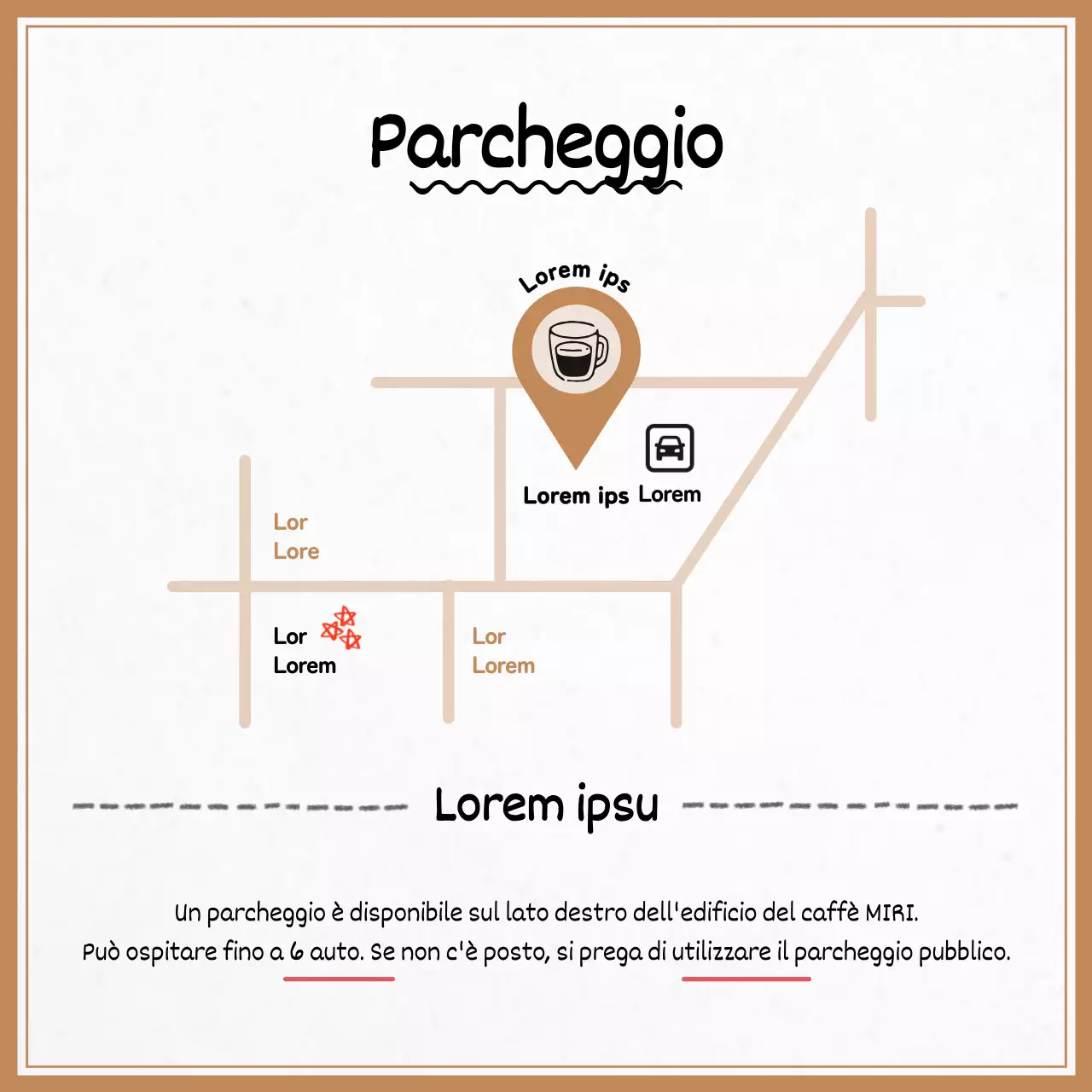 Annunci di caffè marroni e accoglienti