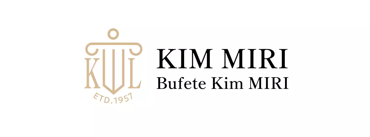 Un bufete de abogados con clase y un logotipo ilustrado en dorado