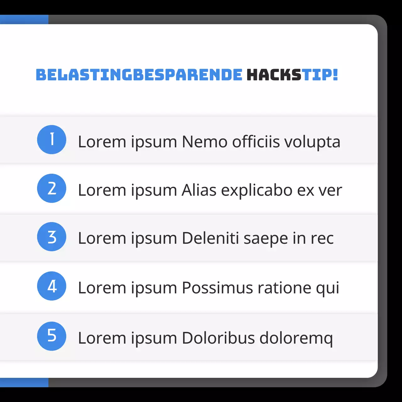 Fiscale boekhouding gemarkeerd in zwart en blauw