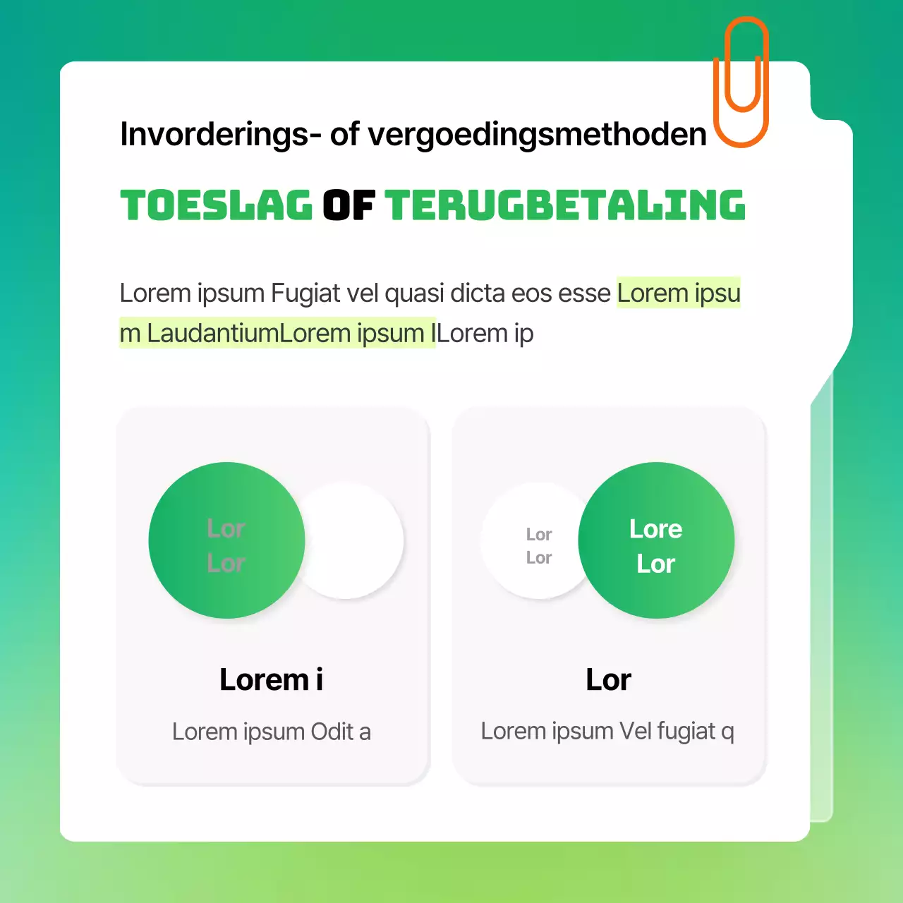 Moderne boekhoudkundige eindejaarsuitleg met groene achtergrond