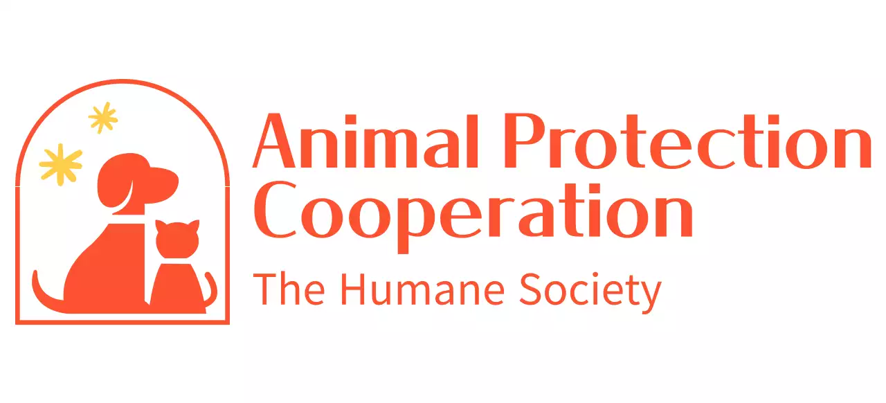 Animal protection association with a cute illustrated logo of a dog and a cat in red.