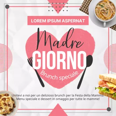 Evento di tendenza per il brunch della festa della mamma in bianco e rosa Pubblicità