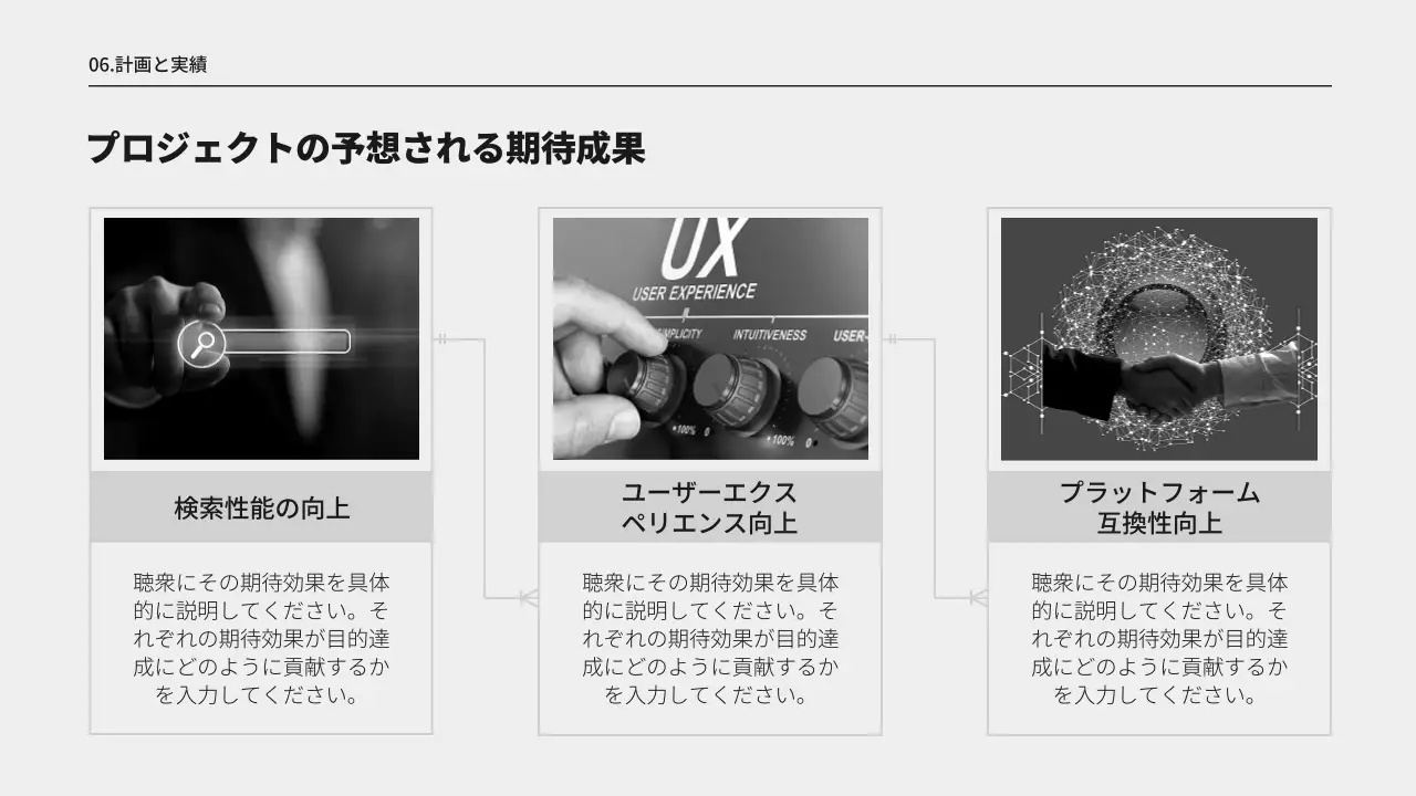 黒 モダン プロジェクト 提案書 プレゼンテーション