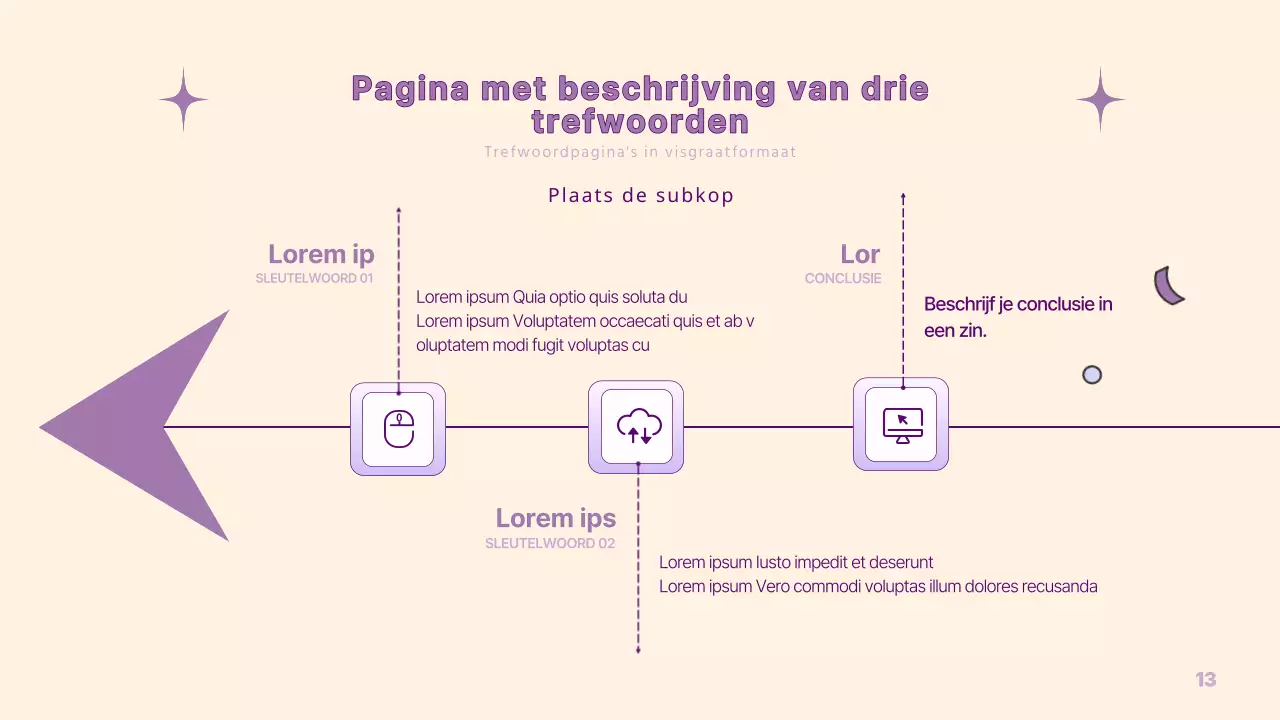 Een eenvoudige PM-presentatie in geel en paars