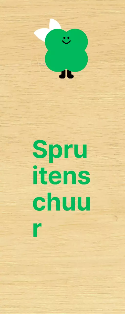 Groen Plant Karakter Schattige Kleuterklas