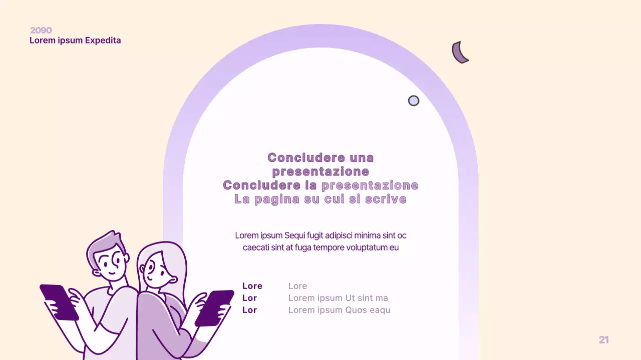 Una semplice presentazione PM in giallo e viola