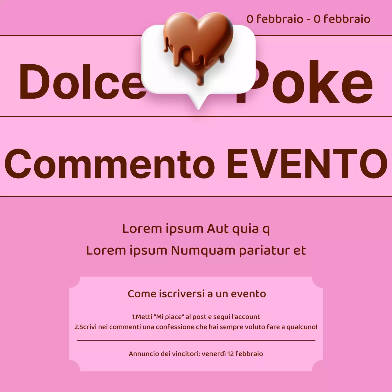 Promuovere un semplice evento rosa sui social media