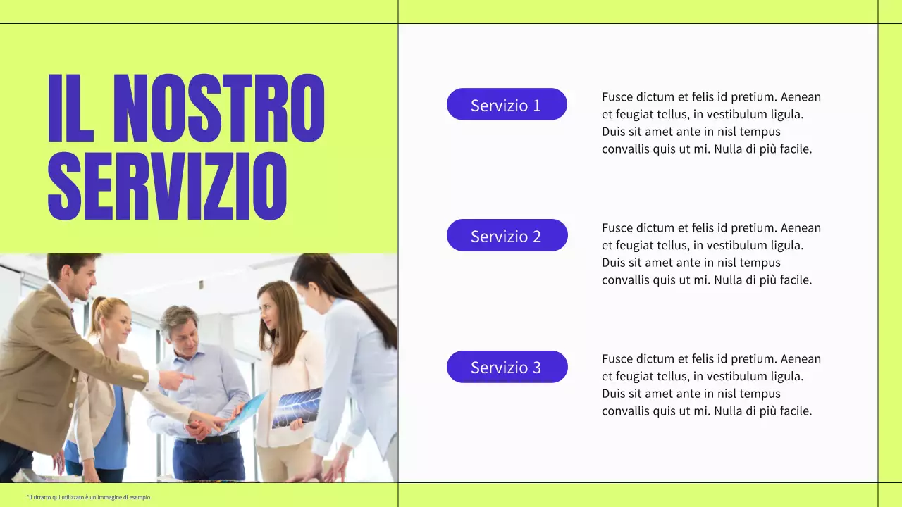 Materiale per il profilo aziendale moderno, blu e neon