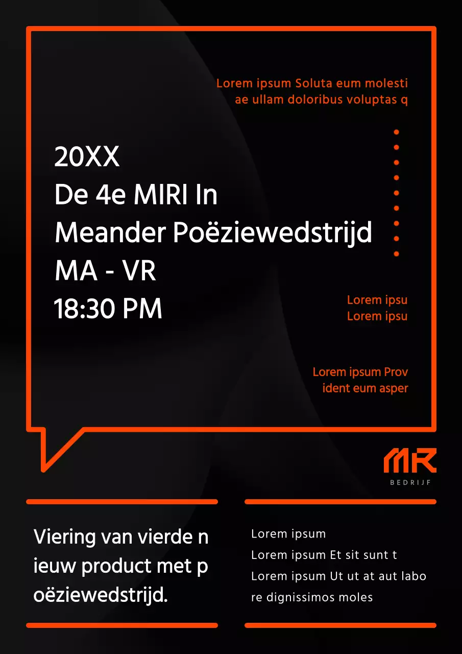 Een eenvoudige interne wedstrijdgids in wit en oranje