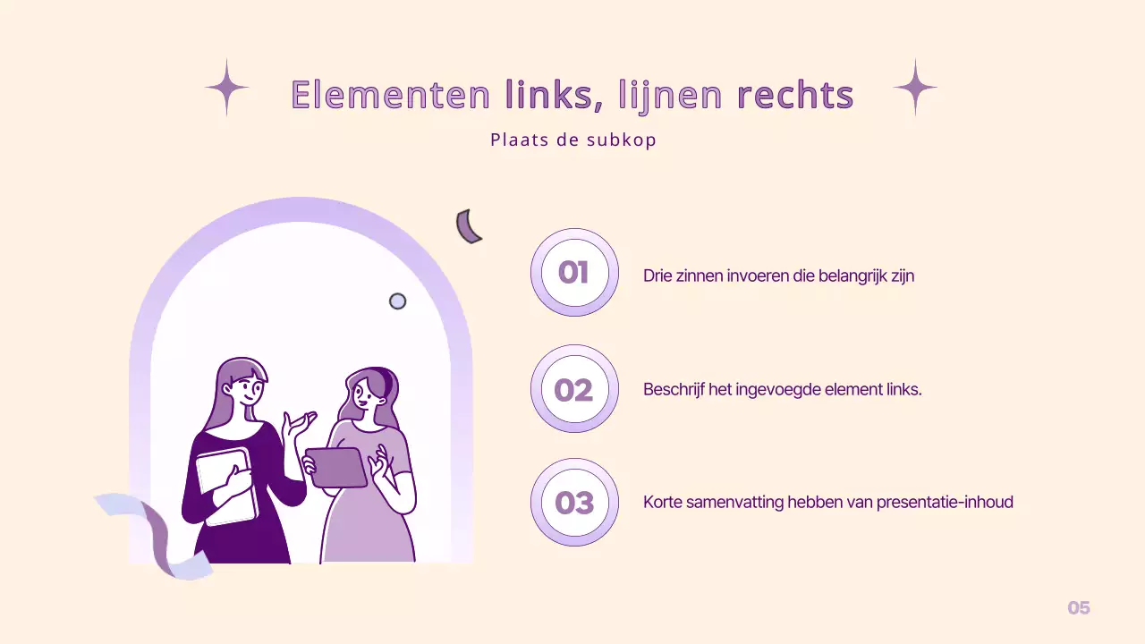 Een eenvoudige PM-presentatie in geel en paars