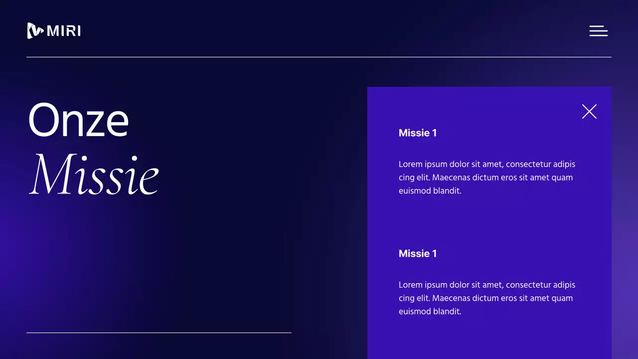 Modern, professioneel zakelijk profielmateriaal in paars en wit