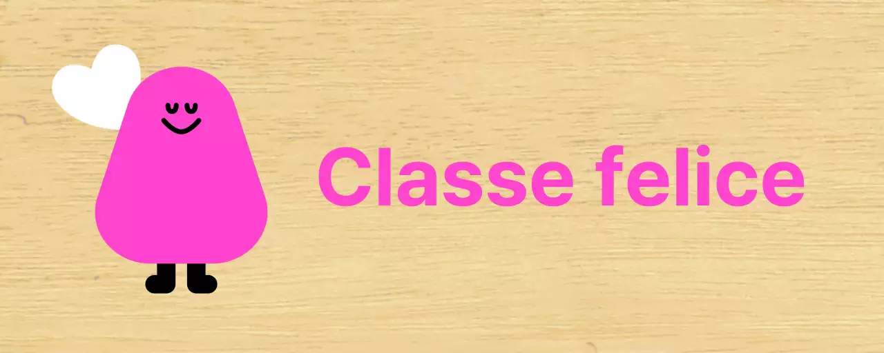 Personaggio rosa illustrato Guida di classe per la scuola materna