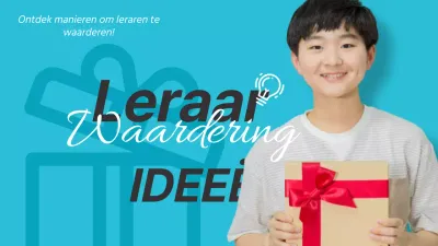 Eenvoudige cadeautips voor lerarendag in lichtblauw promoten