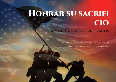 Un clásico anuncio americano del Memorial Day en rojo y azul