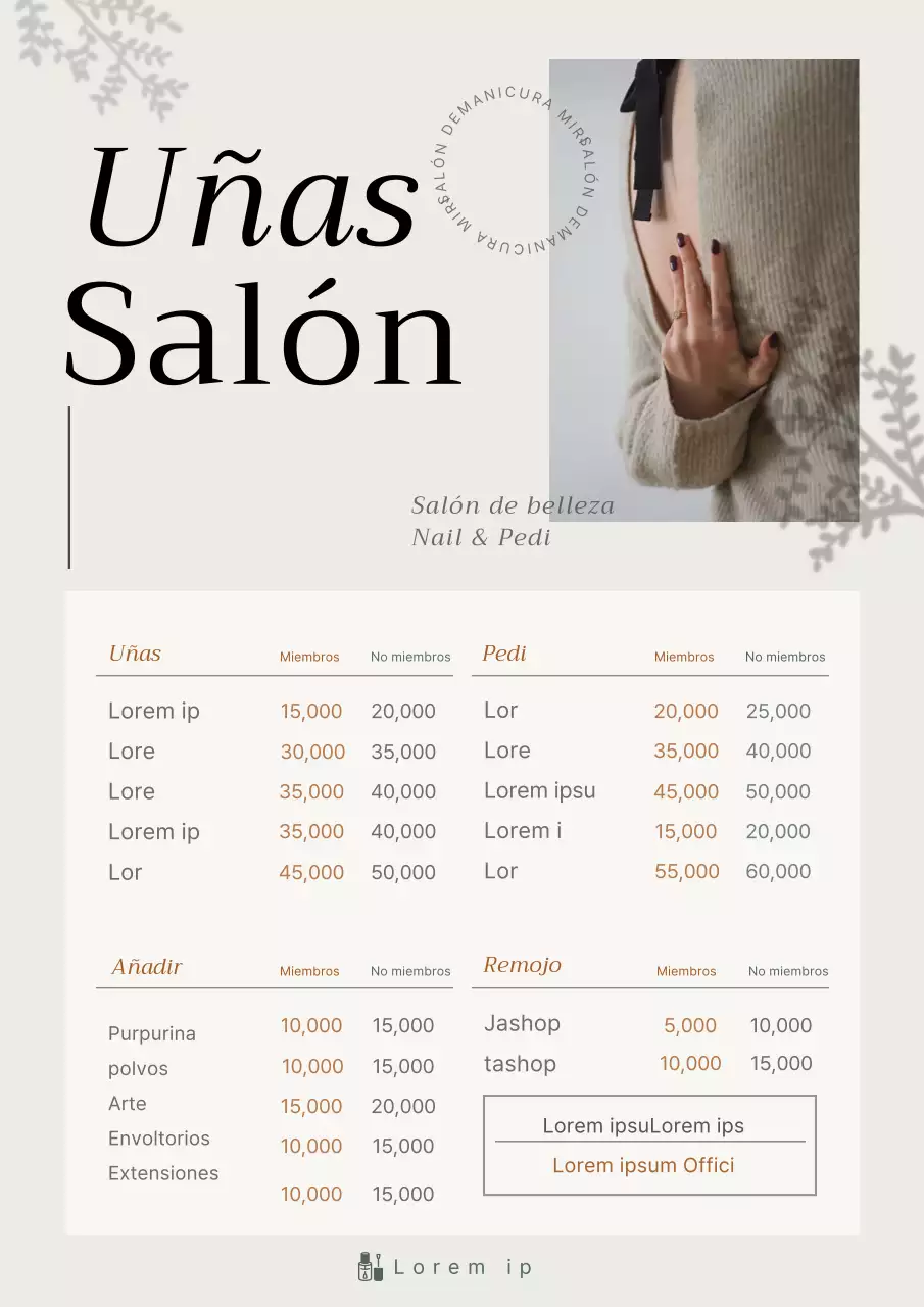 Promover el moderno salón de manicura Ivory