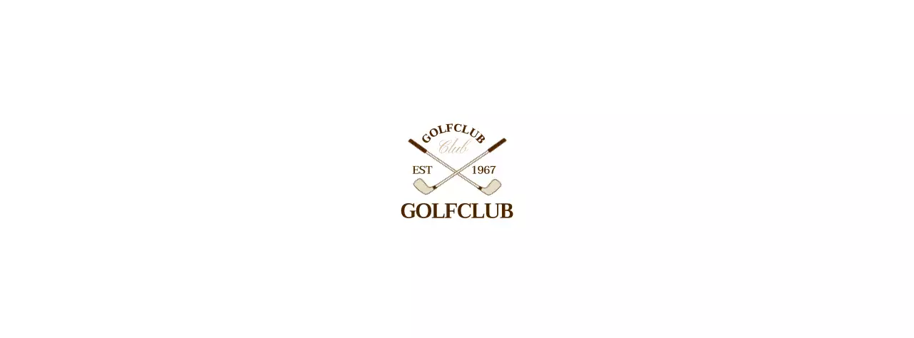 Golfclubs met bruin gekleurd golfclublogo voor een eersteklas gevoel