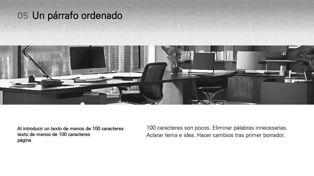 Presentación sencilla en blanco y negro