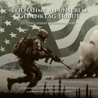 Schwarz und weiß Vintage Memorial Day Tribute Hinweis