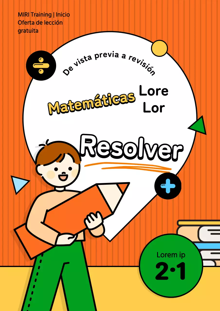 Un precioso libro de matemáticas para primaria de color naranja y verde