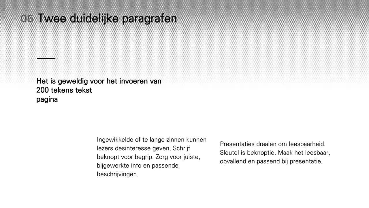 Eenvoudige zwart-wit lay-outvariatie presentatie