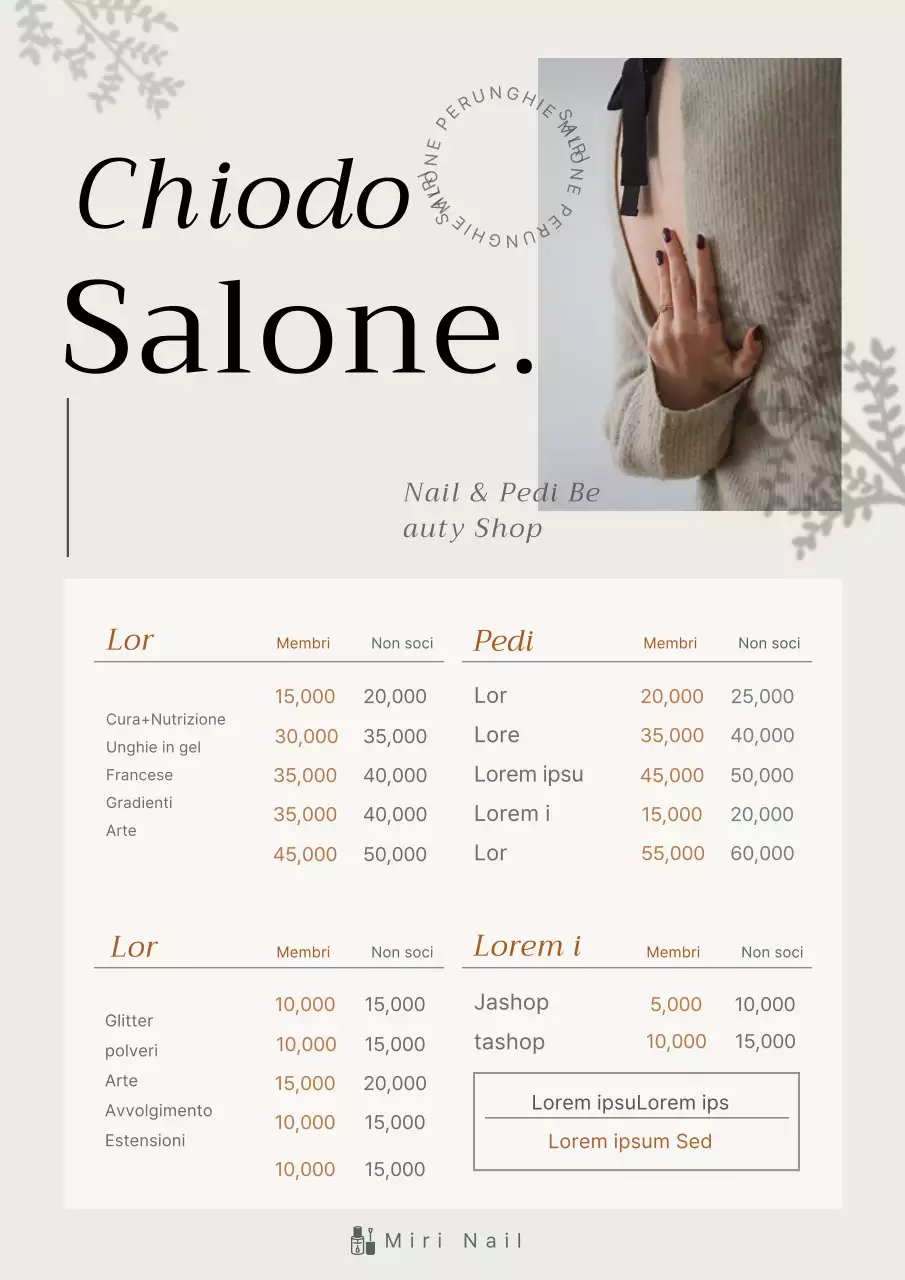 Promuovere il moderno salone per unghie Ivory