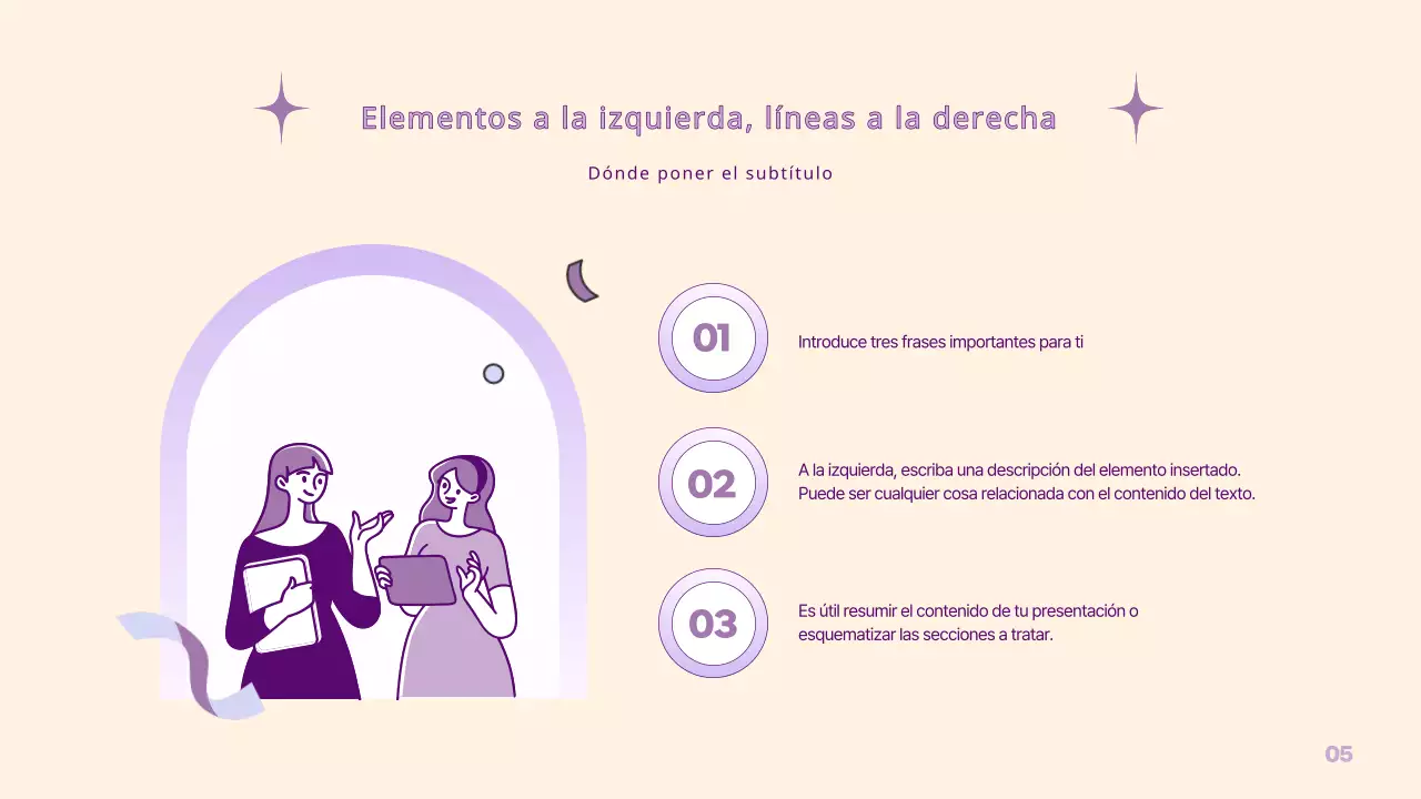 Una sencilla presentación PM en amarillo y morado