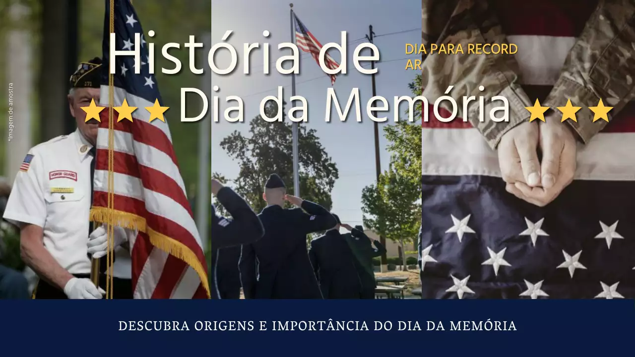 Apresentação da história tradicional azul e branca do Dia da Memória