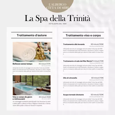 Promuovere i prezzi delle spa di lusso in grigio e bianco