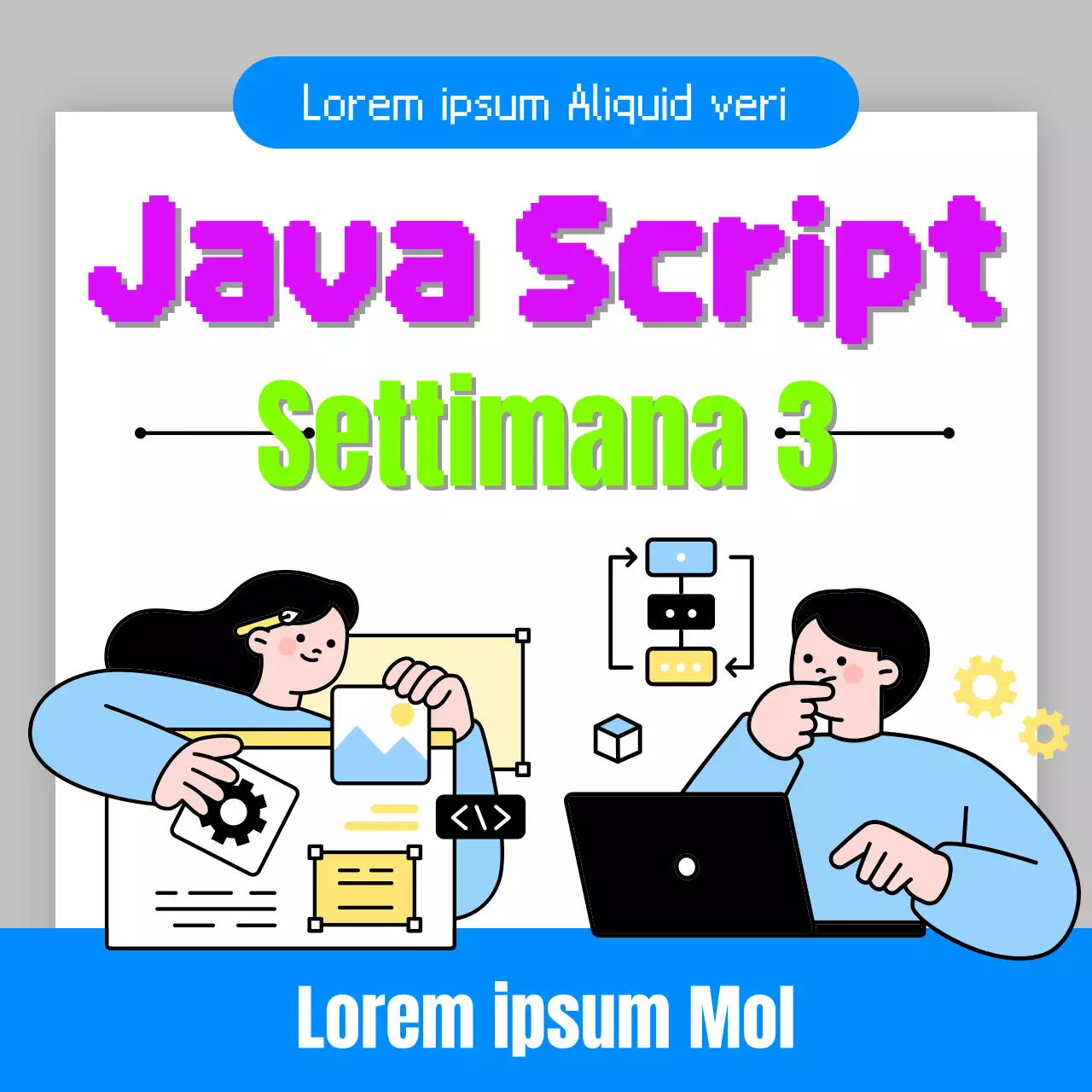 Semplice modello di miniatura blu e giallo per una newsletter