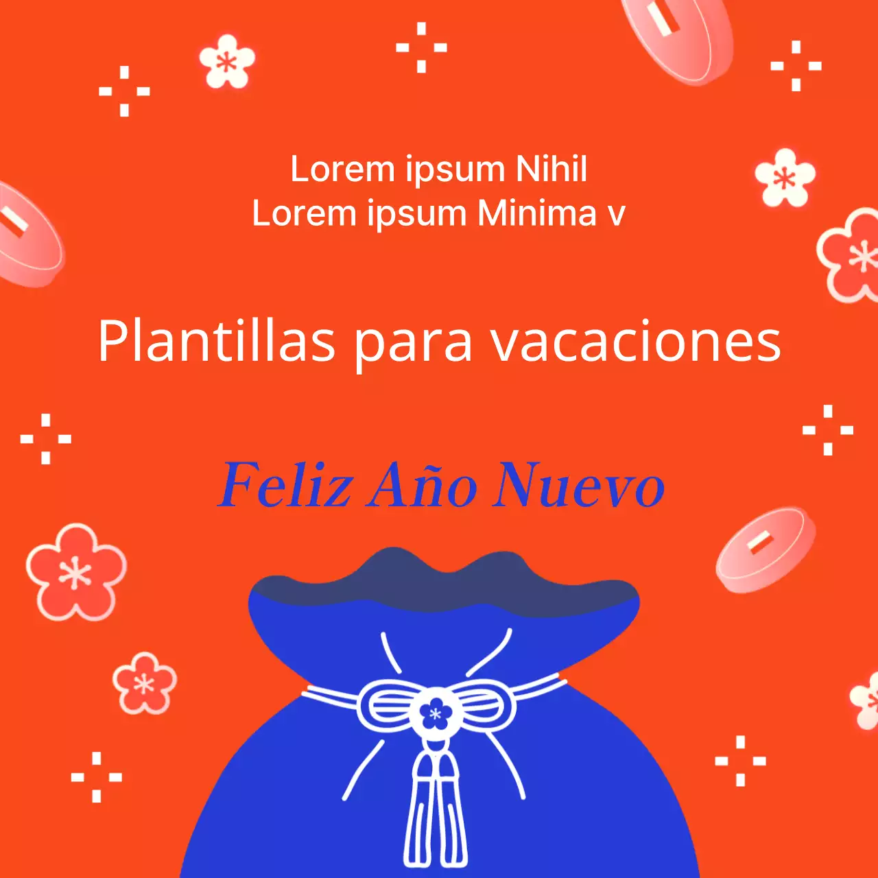 Promueva una plantilla de fiesta oriental en rojo y azul