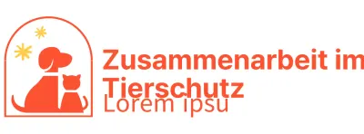 Die Humane Society mit einem niedlich illustrierten Logo mit einem Hund und einer Katze in Rot