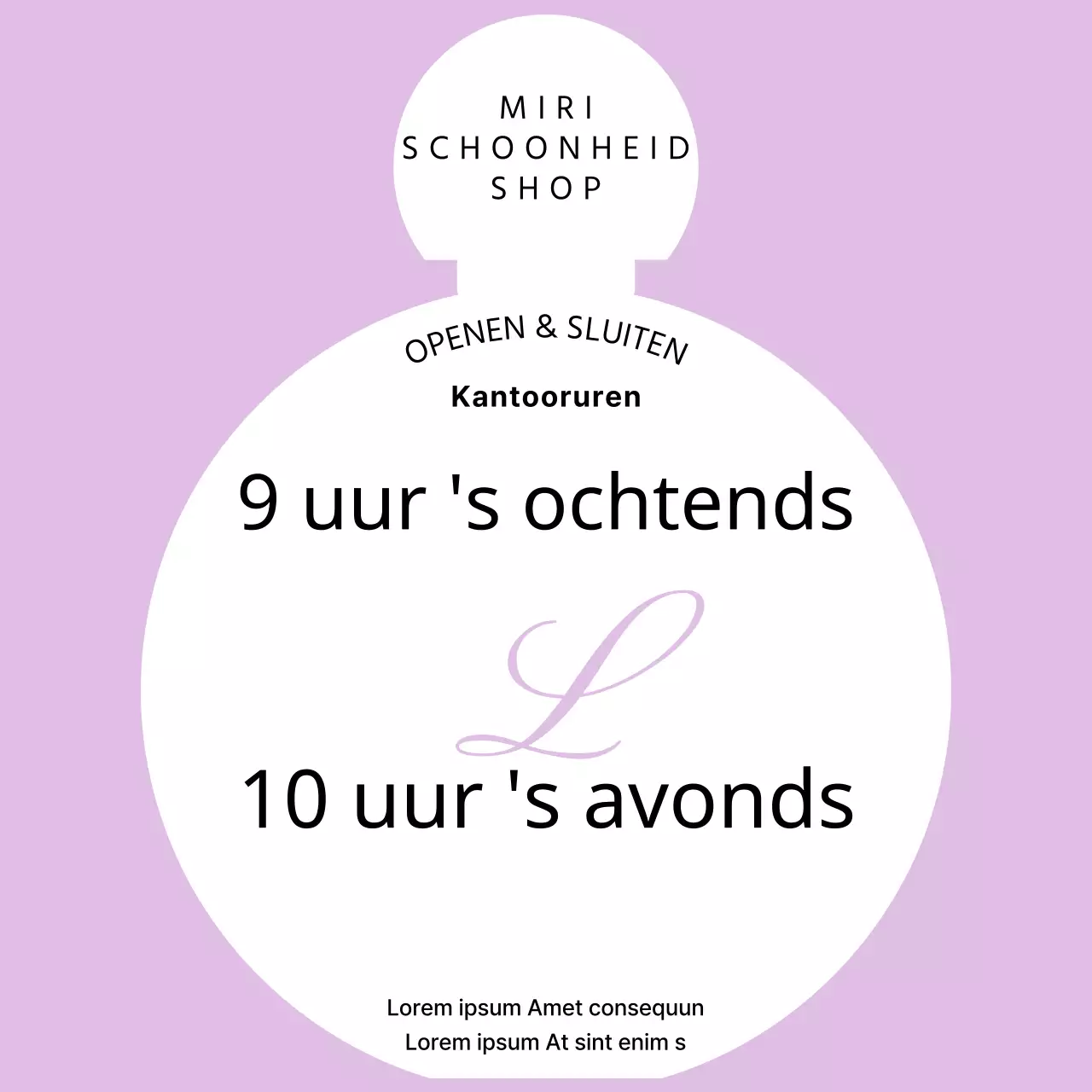 Eenvoudig paarse openingstijden aankondigen