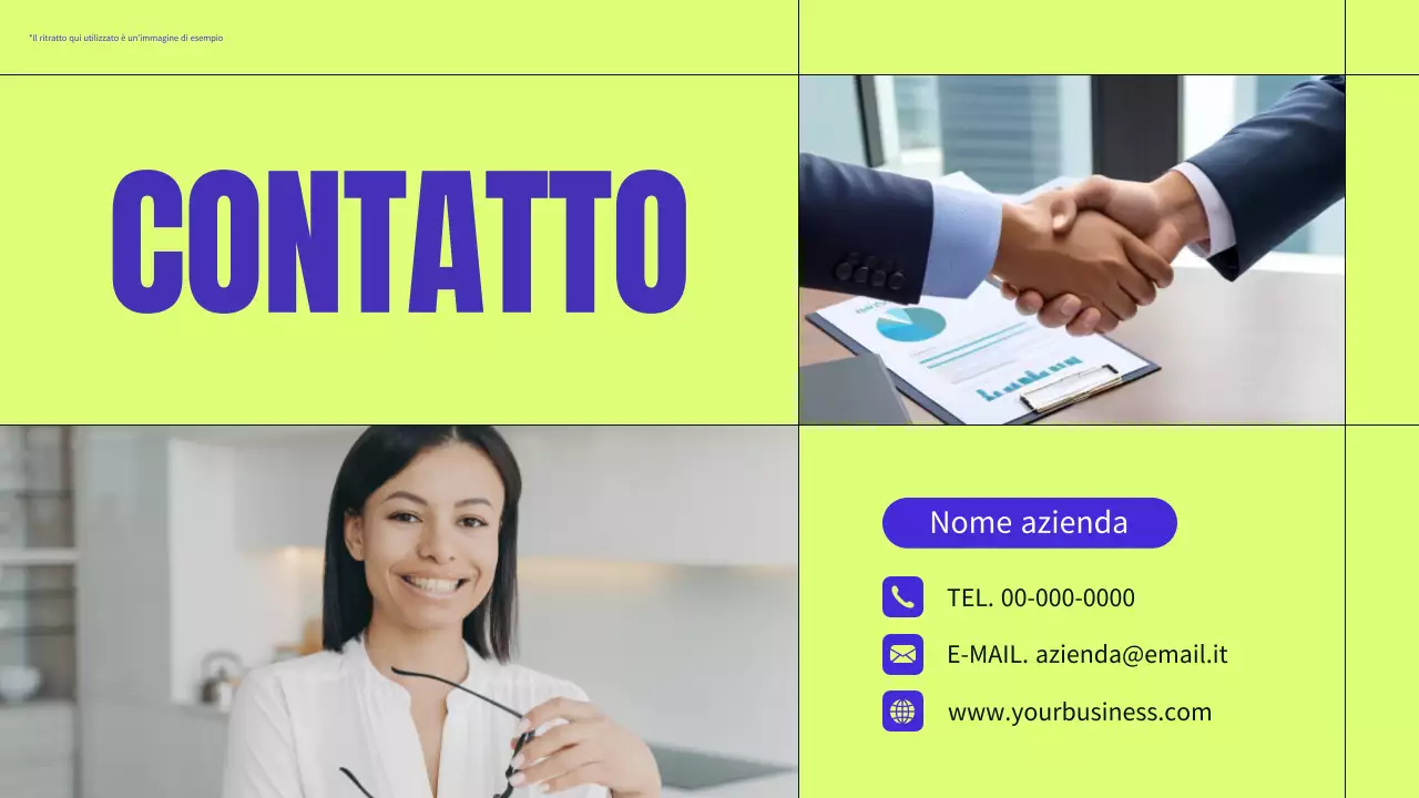 Materiale per il profilo aziendale moderno, blu e neon