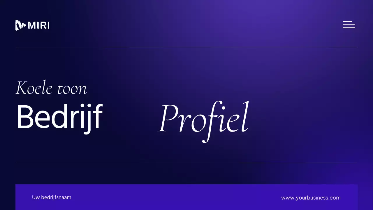 Modern, professioneel zakelijk profielmateriaal in paars en wit