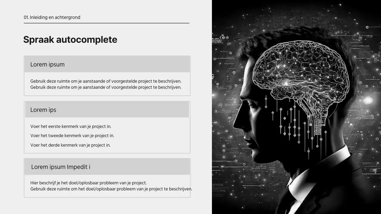 Een eenvoudig zwart-wit ontwerpvoorstel voor ontwikkeling