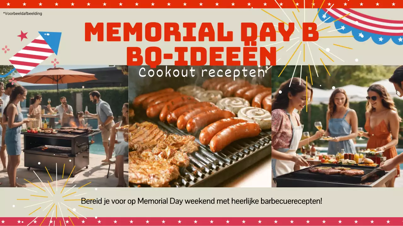 Beige en rode kitscherige Memorial Day BBQ-recepten