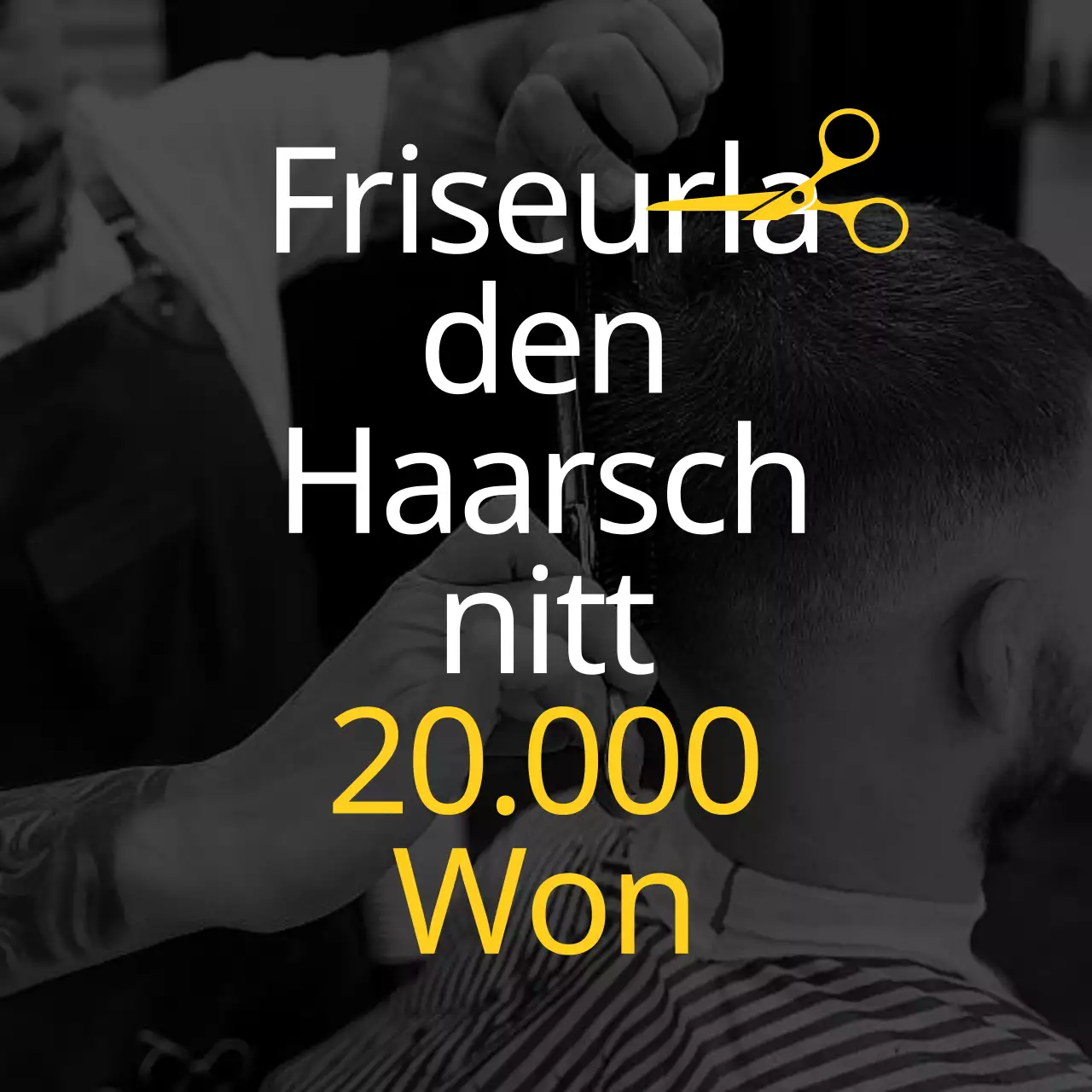 Werbung für ein modernes Friseurgeschäft in Schwarz und Weiß