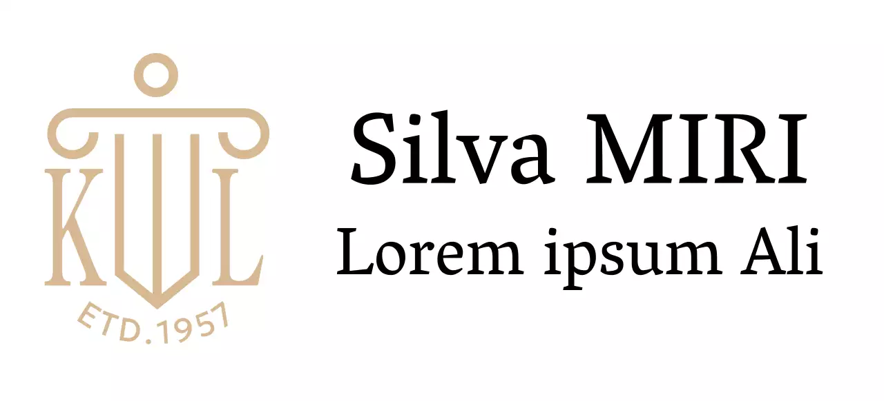 Um escritório de advogados com um toque de classe com um logótipo ilustrado a dourado
